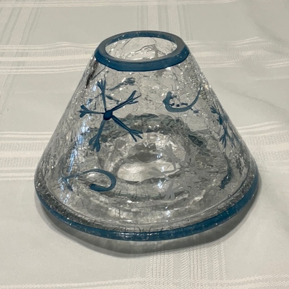 Candle Topper Clear Heavy Glass with Snowflakes - Picture 3 of 5